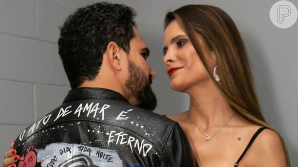 Luciano Camargo surpreendeu a mulher, Flávia Fonseca, em show neste sábado, 14 de dezembro de 2019