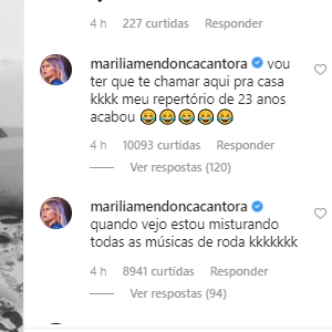 Marília Mendonça comenta em vídeo de Tatá Werneck fazendo a filha, Clara Maria, dormir