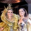 Camila Queiroz arrasou no Baile do Copa ao lado de Andrea Natal