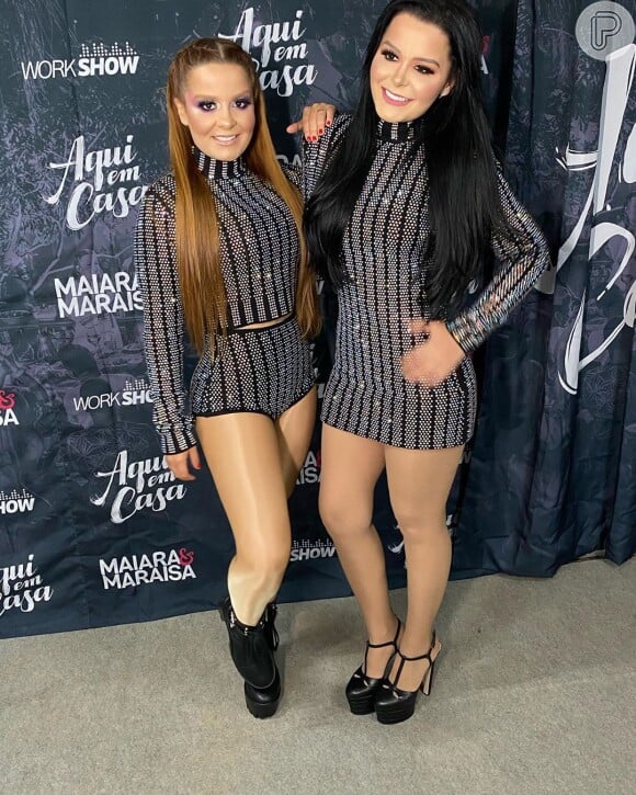 Maiara e Maraisa exibiram corpo mais magro em look curto