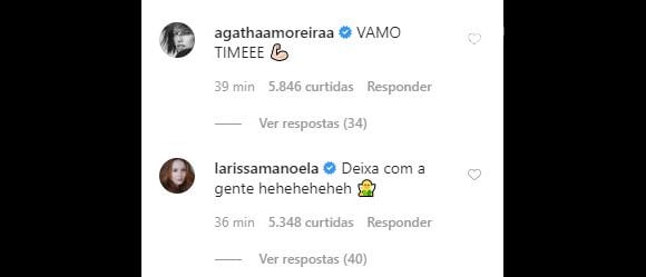 Agatha Moreira e Larissa Manoela também são #teammanugavassi