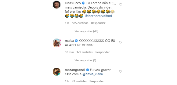 Amigos famosos de Lucas Lucco comentam em vídeo do cantor com a noiva
