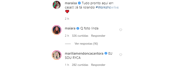 Marília Mendonça deixa comentário animado em foto de Maraisa