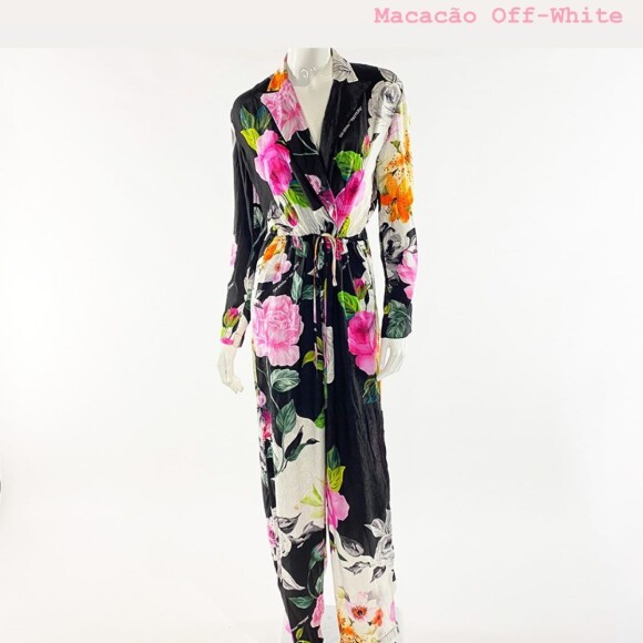 Bruna Marquezine exibe macacão de seda floral da marca Off-White (R$ 3.450,00)
