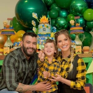 Andressa Suita e Gusttavo Lima comemoraram 3 anos de Gabriel