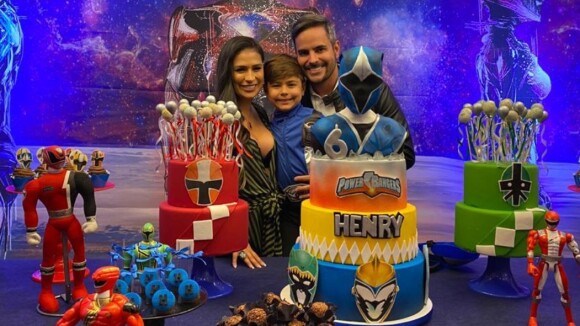 Simone e Kaká Diniz organizam festa em casa para comemorar aniversário do filho