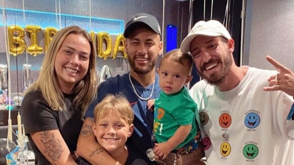 Neymar festeja aniversário de Davi Lucca com Carol Dantas e Vinicius Martinez