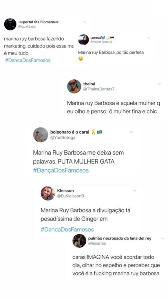 Marina Ruy Barbosa expõe elogio dos fãs nas redes sociais por aparição no 'Domingão do Faustão'
