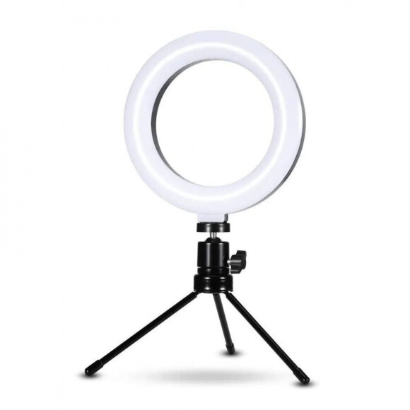 Luz e Iluminador ring light de mesa é ideal para videochamadas