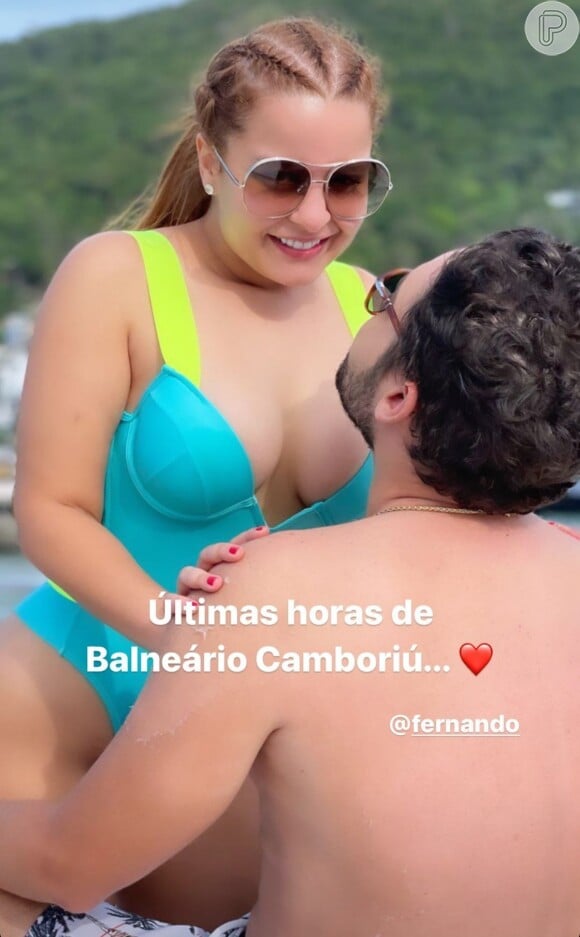 Maiara e Fernando Zor viajaram para Balneário Camboriú, em Santa Catarina