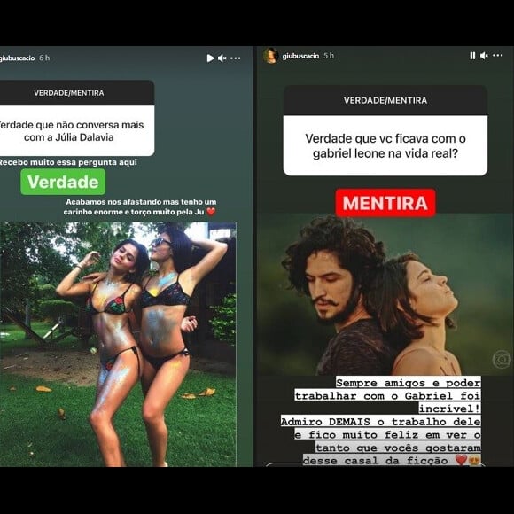 Giullia Buscacio responde curiosidade dos fãs no Instagram