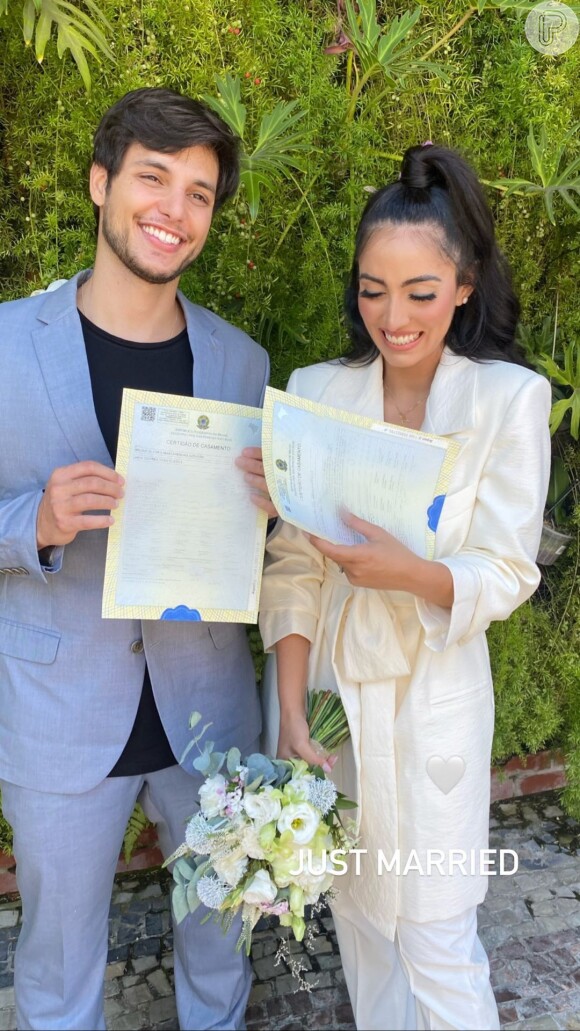 Jade Seba e Bruno Guedes se casaram em cartório no civil, nesta quinta-feira, 14 de janeiro de 2021