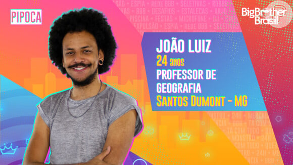'BBB21' terá no elenco do time 'Pipoca' o professor de Geografia João Luiz