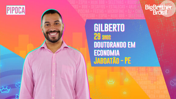 'BBB21' tem também Gilberto, doutorando em Economia, no time de participantes