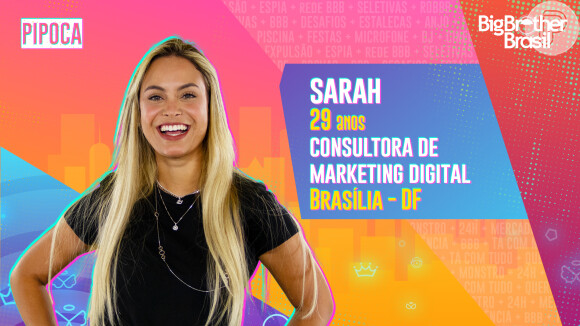 'BBB21': a publicitária Sarah tem 29 anos e mora em Brasília