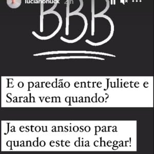 Luciano Huck chegou a fazer uma enquete sobre o suposto Paredão do 'BBB 21'