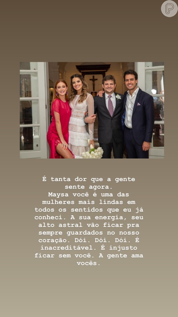 Marina Ruy Barbosa e Xande Negrão foram padrinhos de casamento do irmão de Guilherme Mussi, que perdeu a mulher em um acidente aéreo