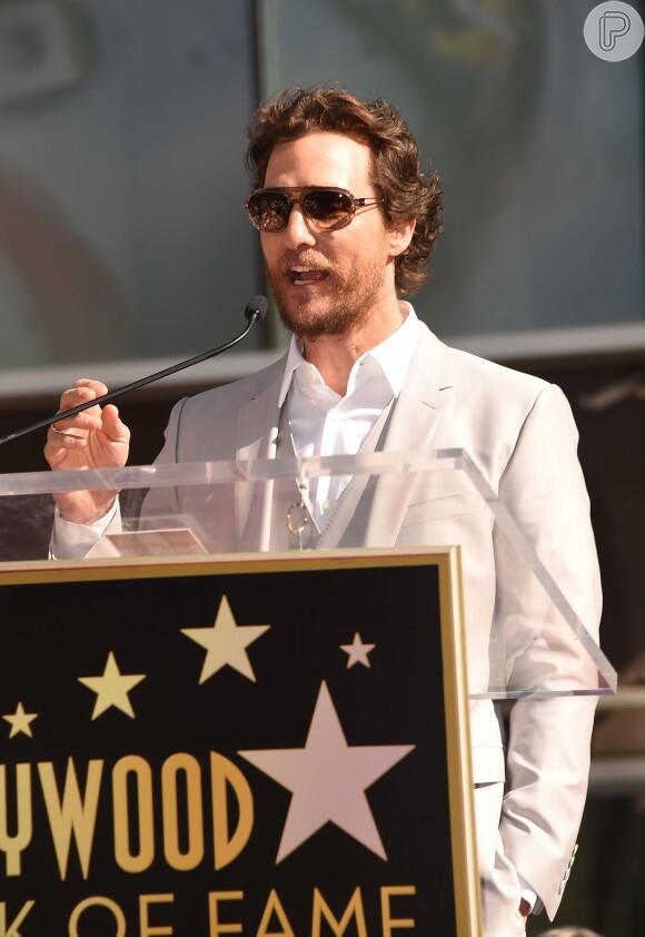 Matthew McConaughey discursa em cerimônia: 'É um dia especial, um grande momento na minha carreira e para a minha família'