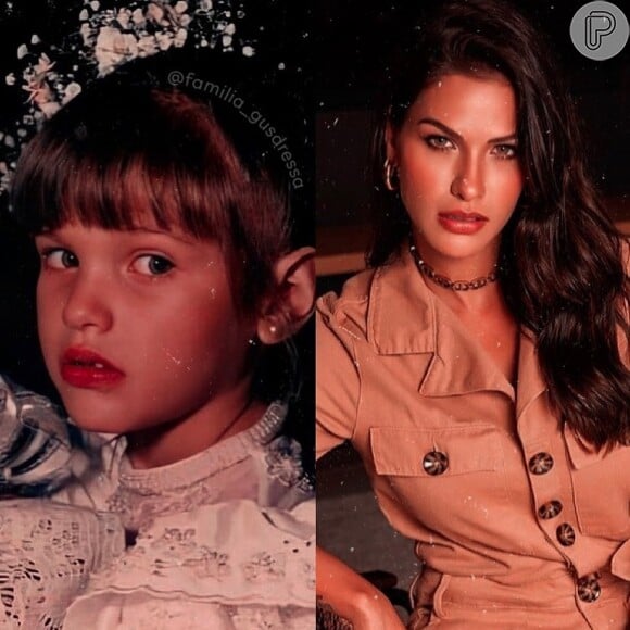 Antes e depois da fama: Andressa Suita usava franja reta e cabelo castanho claro na infância