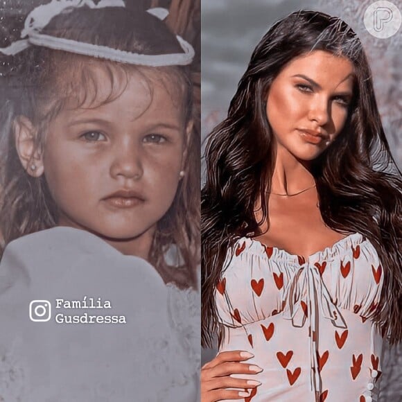 Antes e depois: Andressa Suita, de 33 anos, iniciou carreira de modelo aos 7