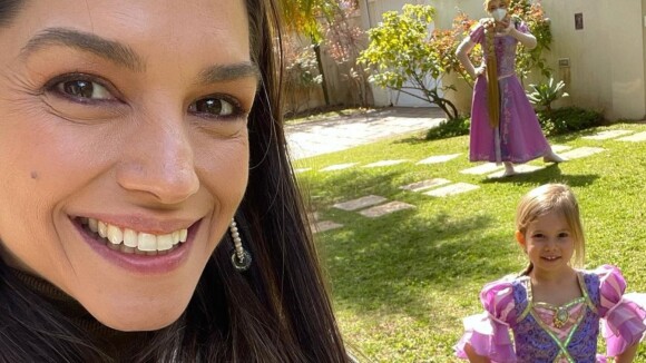 Thais Fersoza mostra a filha, Melinda, vestida de princesa em festa de aniversário em casa. Fotos!