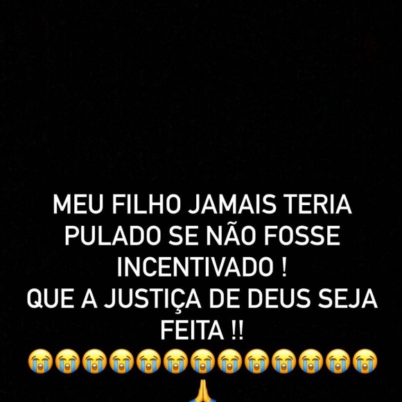 Pai de MC Kevin, Agnaldo Bueno, garantiu que o filho não pularia da varanda se não fosse incentivado por alguém