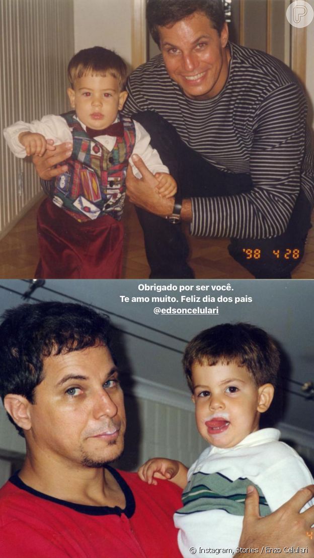 Enzo Celulari faz homenagem de dia dos pais para Edson Celulari