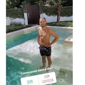 Rodrigo Simas costuma mostrar a piscina no Instagram