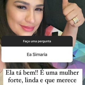 Simone responde pergunta sobre separação de Simaria