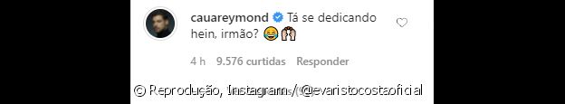 Comentário de Cauã Reymond em resposta à montagem de Evaristo Costa