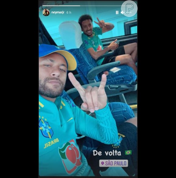 Neymar Jr veio para o Brasil jogar e indicou ter desembarcado em São Paulo