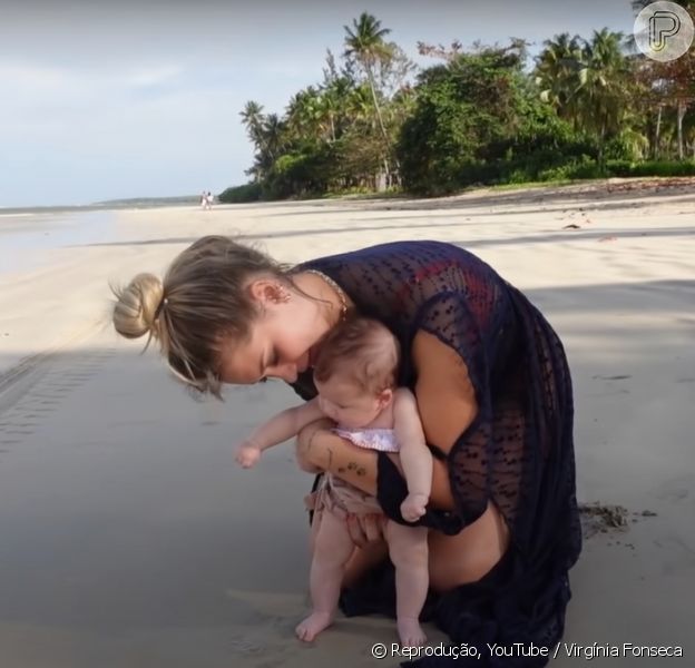 Virgínia Fonseca leva filha para a praia pela primeira vez