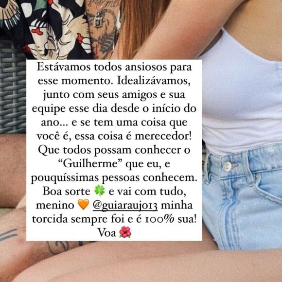 Duda Reis declara torcida para Gui Araújo no reality 'A Fazenda'