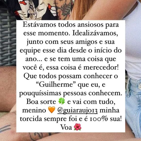 Duda Reis apoia Gui Araujo em 'A Fazenda': 'Merecedor'