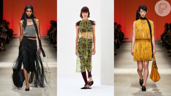 Semana de Moda de Milão: franjas se destacam nas passarelas