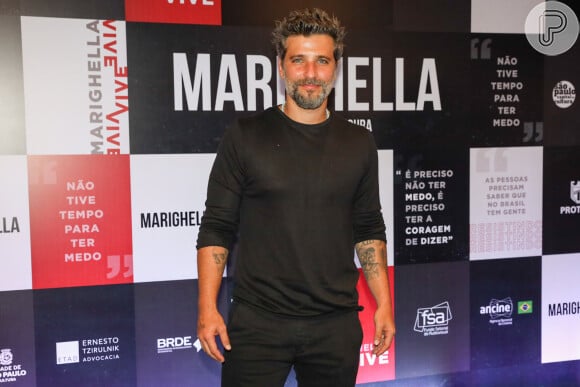 Bruno Gagliasso esteve em mais uma première de 'Marighella'