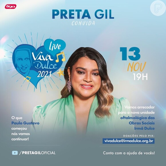 Live de Preta Gil será no dia 13 de novembro
