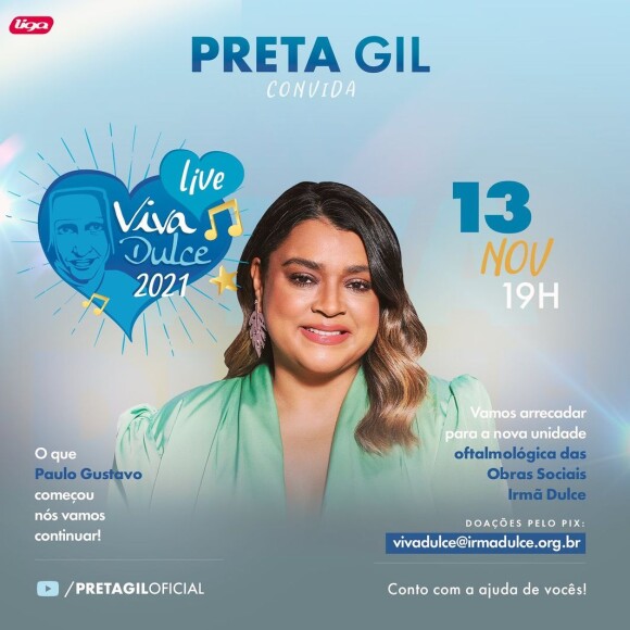 Live de Preta Gil será no dia 13 de novembro