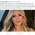 Daniela Mercury usa Twitter para lamentar morte de Marília Mendonça