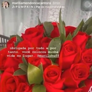 Marília Mendonça fez diversas declarações de amor para Murilo Huff. Fãs resgataram algumas delas no Twitter.