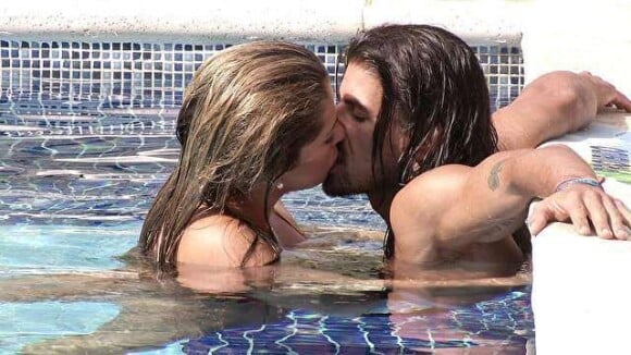 Miguel e Fani se beijam na piscina do 'BBB13'