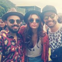 Bruna Marquezine se diverte com amigos em festival de música no Rio
