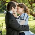 Na novela 'Nos Tempos do Imperador', Isabel (Giulia Gayoso) e Gastão (Daniel Torres) se beijam e depois, transam