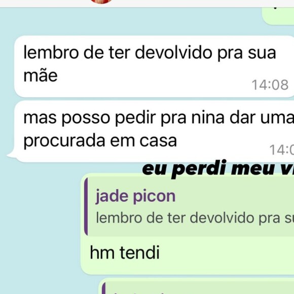 João Guilherme e Jade Picon: última conversa é exposta na web