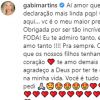 Gabi Martins chora com declaração de amor de Tierry