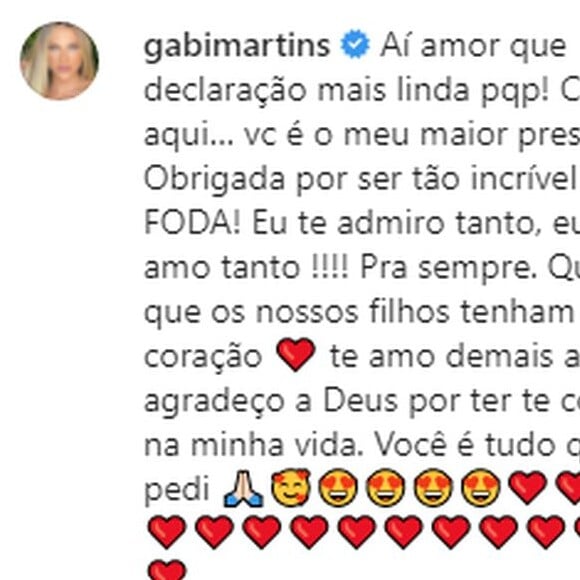 Gabi Martins chora com declaração de amor de Tierry