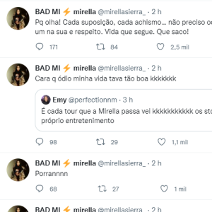 Mirella faz desabafo no Twitter