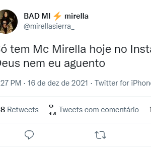 MC Mirella reclamou dos haters nas redes sociais e fofocas envolvendo seu nome após o divórcio com Dynho
