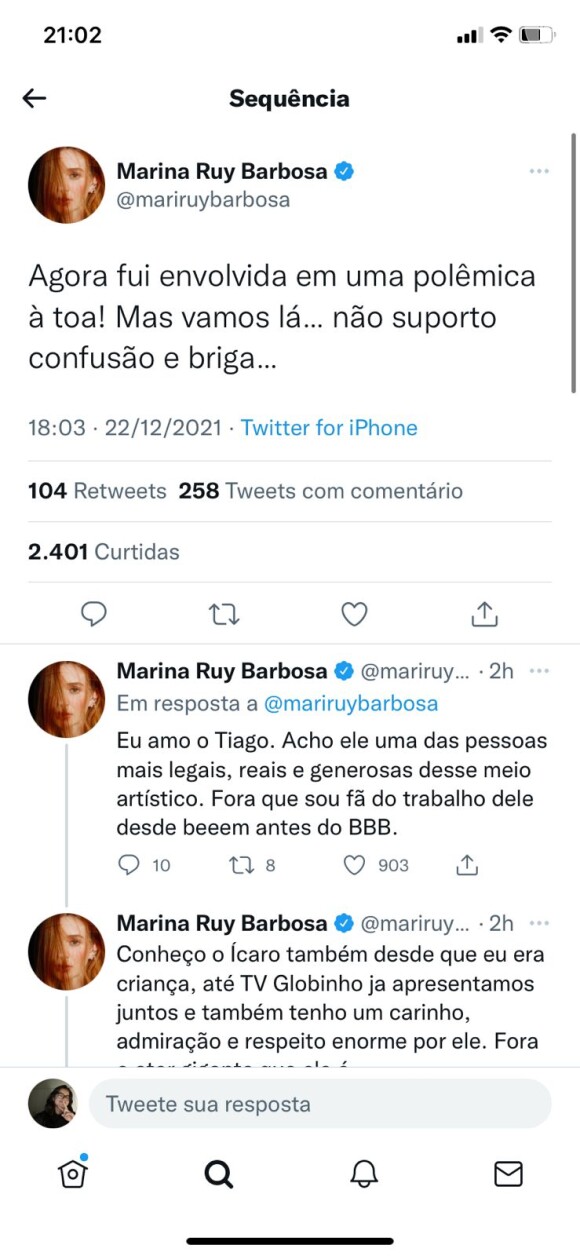 Marina Ruy Barbosa disse o que acha de Tiago Leifert e Ícaro Silva
