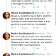 Por fim, Marina Ruy Barbosa pediu para não ser envolvida na briga entre Tiago Leifert e Ícaro Silva